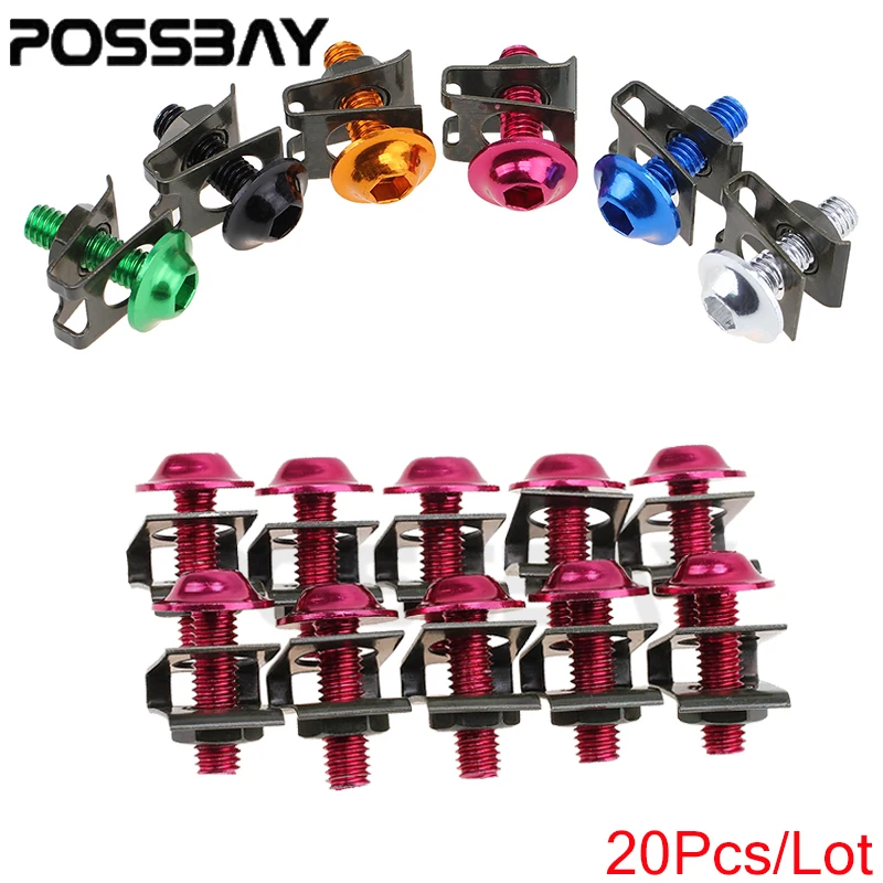

POSSBAY 20Pcs/Lot M6 Universal CNC Motorcycle Accessories Fairing Body Work Bolts Screws For Z750 Z800 Yamaha Honda CBR CRF GSXR