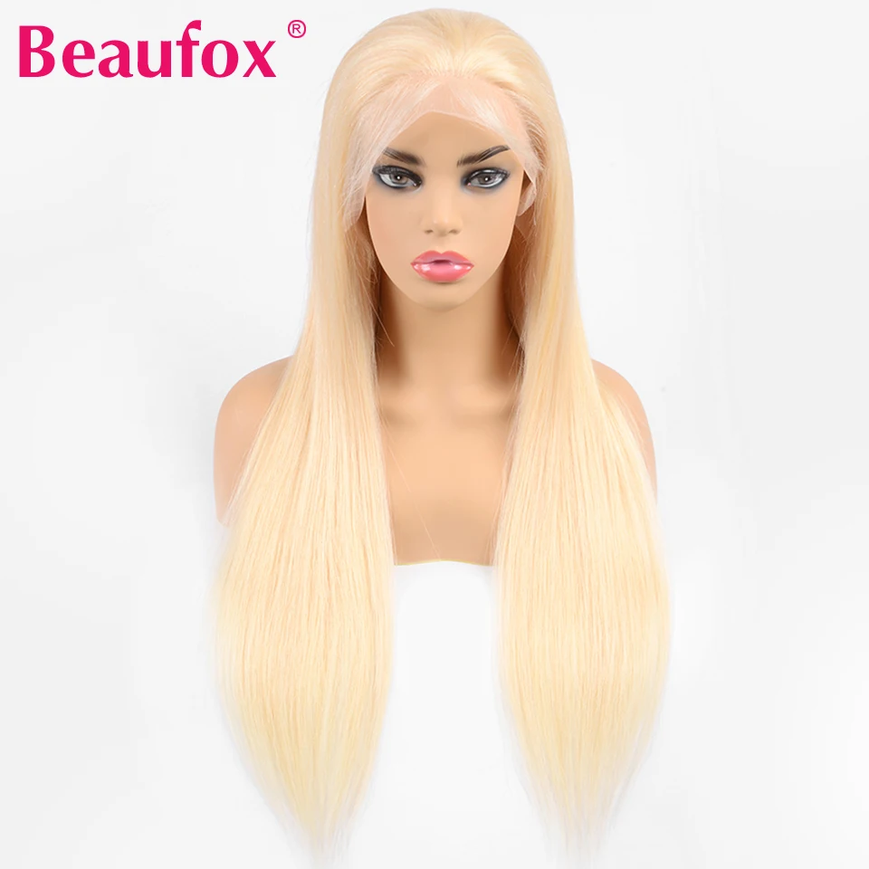Beaufox 613 Blonde Lace Front Human Hair Wigs 150% Pre Plucked Indian Straight Hair Lace Wig Natural Hairline Remy 613 Color Wig (1)