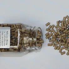 3,4*3,0* мм 6# темный блондин шт/Лот медное расклешенное кольцо легко фиксируется/медная трубка микро-звено/Кольцо/бусина для наращивания волос