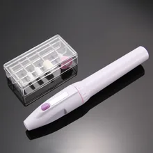 Pen Shape Mini Electric Nail Polisher Tool Manicure Grinding Trimming Set Fingernail Machine with 5 Precision Crafted Nail Heads