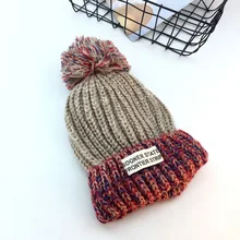 Модная вязаная шапка смешанный цвет шерсть Толстая теплая шапка осень и зима для мужчин и женщин Открытый вязаная шапка различные варианты цвета