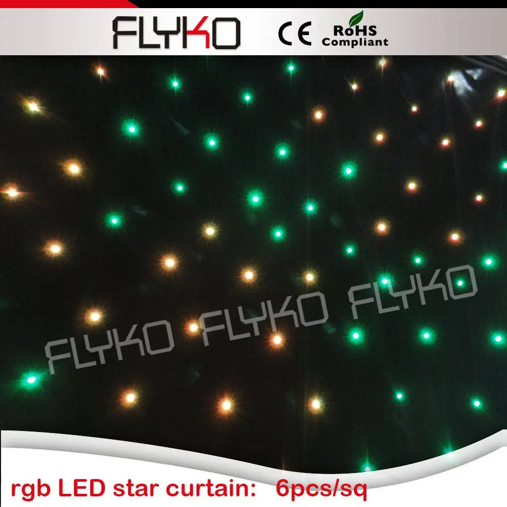 

CE RoHS High quality LED star cloth/led star cloth / starlit curtain RGB3in1 3x4meter