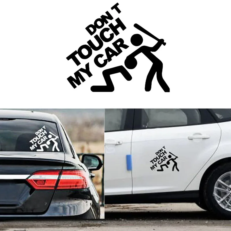 

19*22CM Stickers Car Sticker Don't Touch My Car Simulation Scratch Decal Waterproof Stickers For Automobiles/Motorcycle