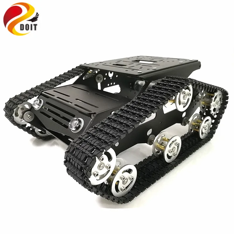 DOIT металлический робот танк шасси гусеничный Танк модель Y100 с твердой структурой алюминиевый сплав рама для DIY робот Выпускной дизайн