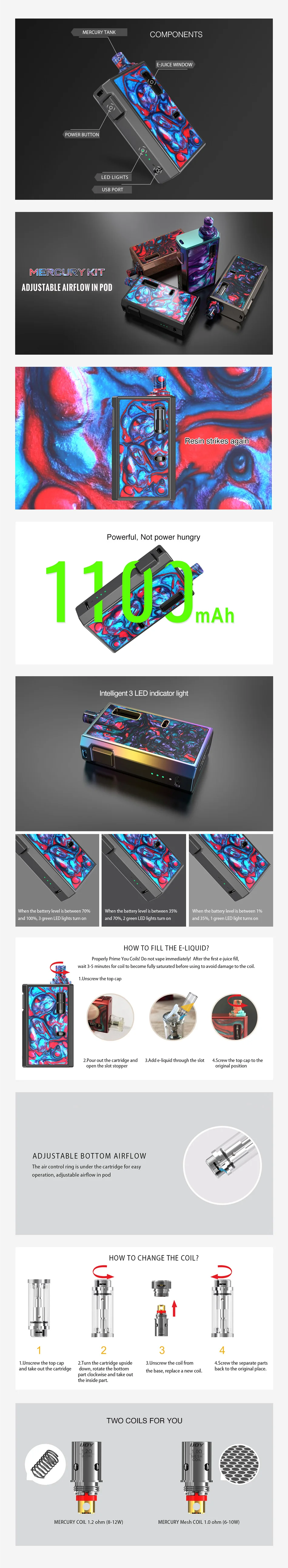 IJOY Mercury Resin Starter Kit 1100mAh