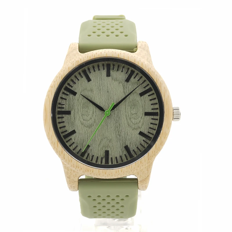 BOBO BIRD Mens Casual Bamboo Wooden Watches With Silicone Straps Japan Quartz Movement sport Watch in Wood Box