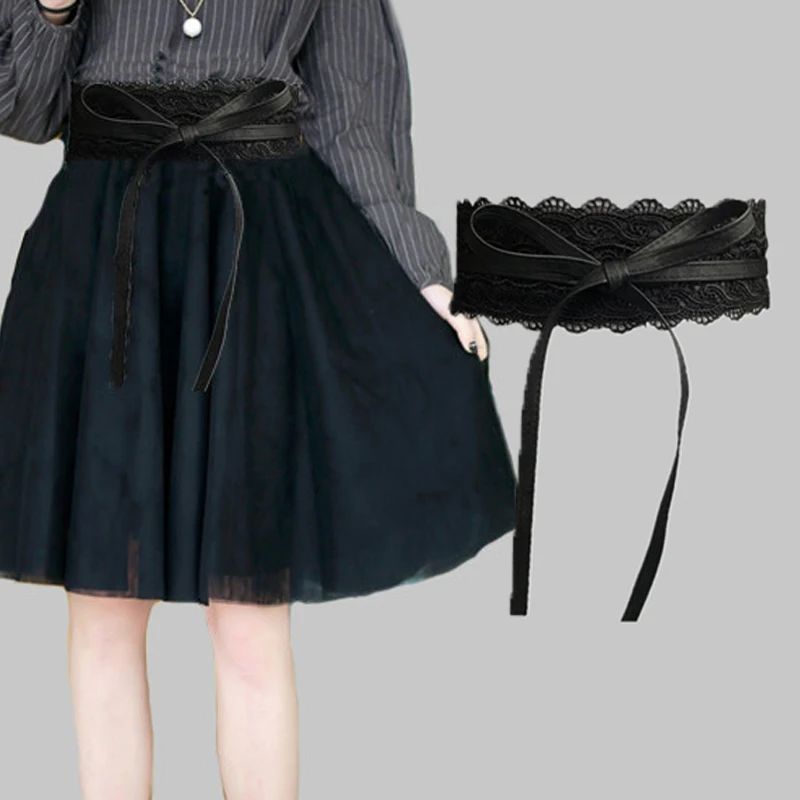 Tmrow 1pc Womens Stylish Buckle Thin Leather Waist Belt For Dress,Black