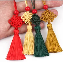 100 pcs Chinese Knot Chinese Arts and Crafts Style Gifts Chinese Characteristics Gift DIY Fabric Tassel Fringe New Year Presents chinese arts crafts