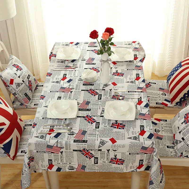 

United States\UK flag Printed Tablecloth Pillow Case Table Cover Tea Table Cloth Rural Rectangular Cover Cloth Home Decoration