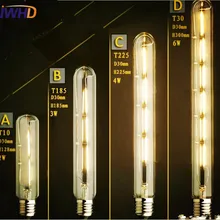 IWHD 2 шт. 2/3/4/6 W светодиодный светильник с лампой Эдисона E27 лампа Эдисона лампа Винтаж лампочки ампулы украшения T10 T185 T225 T30