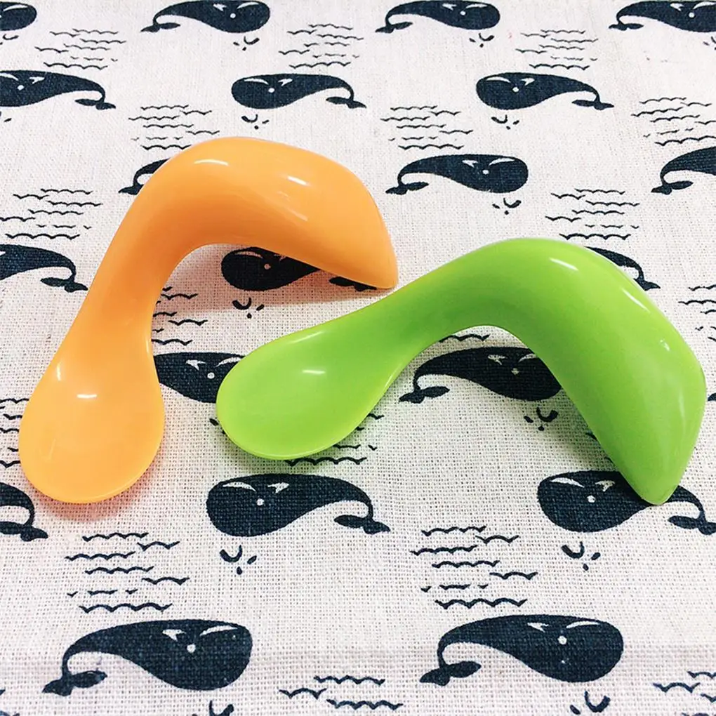 

New Arrival Children Training Helper Plastic Curve Spoon Fork Set Kid Tableware Flatware Kit Home Supplies