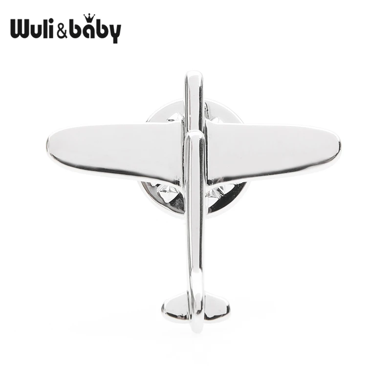 

Wuli&baby Silver Color Airplane Collar Pins Women Men Exquisite Aircraft Brooch Pins Gifts