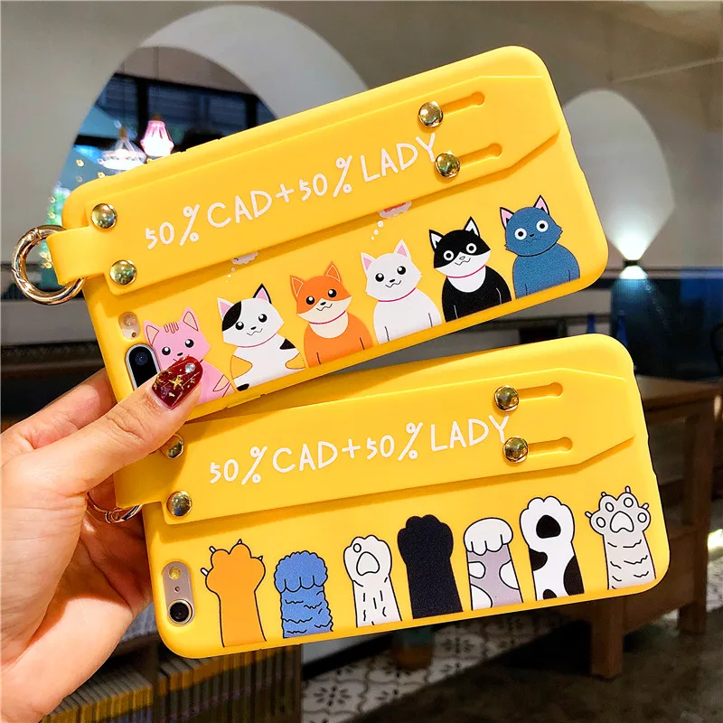 Cartoon Cute Cat Claw Hand Strap Soft cover case Phone Cases For iPhone 6 6S 7 8 Plus X XR XS Max Silicone Cover Case |