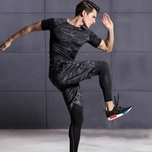 Спортивный костюм для мужчин, тренировочный костюм из 3 предметов, мужские спортивные костюмы для фитнеса, спортивная одежда, компрессионный костюм для бега, спортивные костюмы, бодибуид