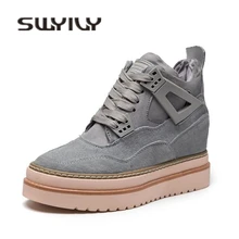 SWYIVY Chaussures Femme Platform Snow Boots Increased Wedge Women Winter Boots Fashion Winter Ankle Boots For Women Shoes