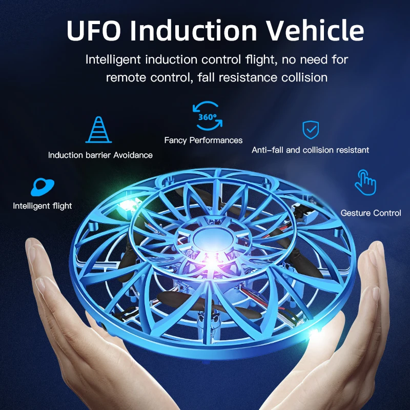 Мини Дрон анти-столкновения ручной НЛО Вертолет шар НЛО летающий самолет небольшой интеллектуальный индукционный Квадрокоптер игрушечные дроны подарок