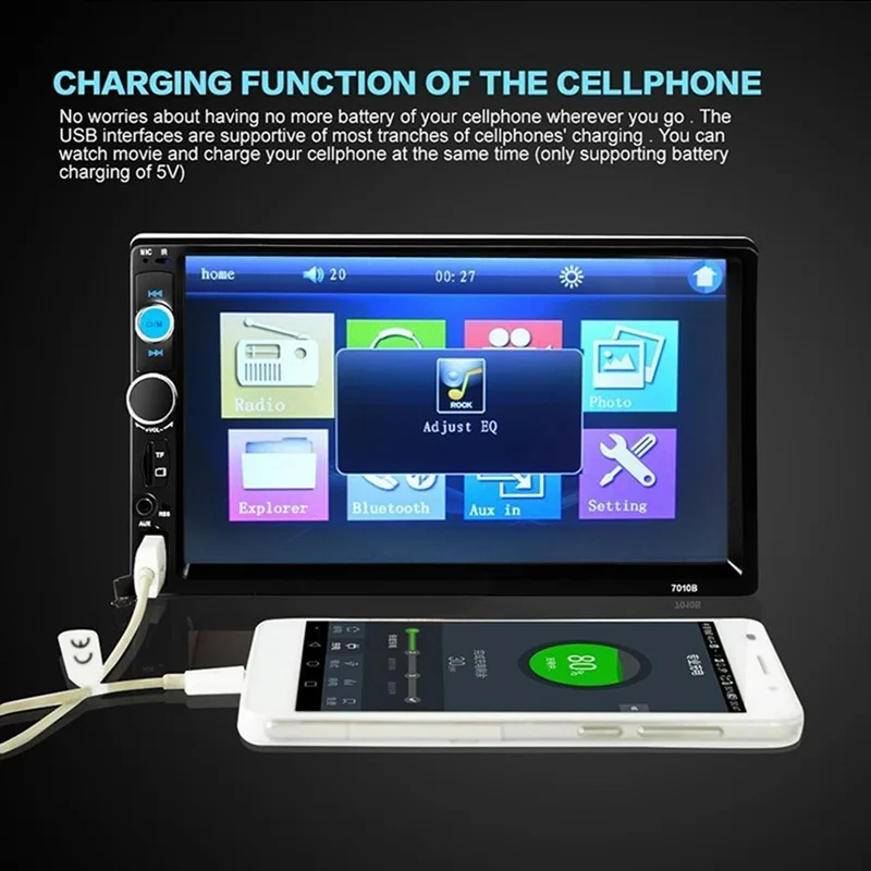 VicTsing 7 inch Bluetooth MP5 Player Auto Radio Stereo Car Radio Player Touch Control Large HD Screen Remote Control Car MP5     (26)