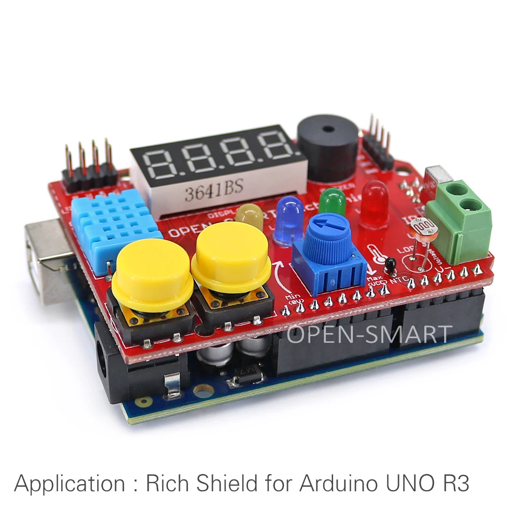 Стартовый набор богатый щит с инфракрасным приемником светодиодный зуммер Кнопка DHT11 светильник датчик температуры модуль для Arduino UNO R3