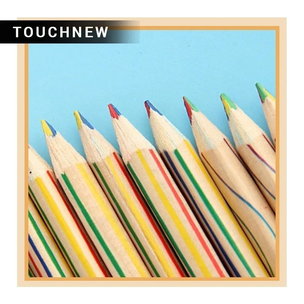 

Sale Practical Colouring pencils 50 creative beautiful painted four-color core triangle core children color pencil