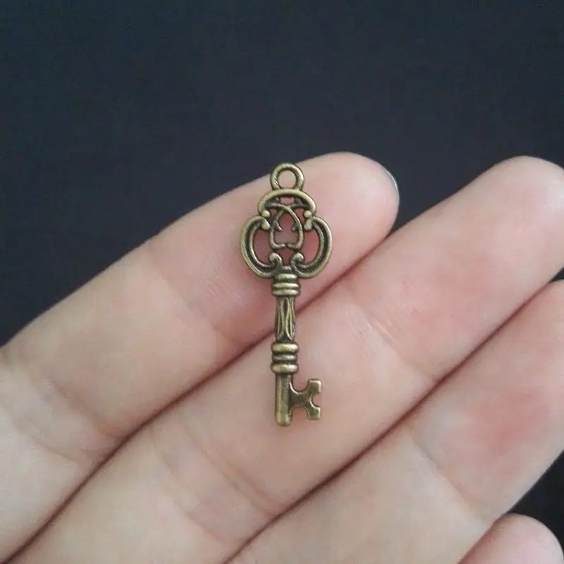 BULK 100 Vintage Key Charms Antique Bronze Tonein Charms from Jewelry