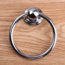 70mm modern simple shiny silver drop rings kitchen cabinet cupboard door handles bright chrome drawer wooden chair door pulls