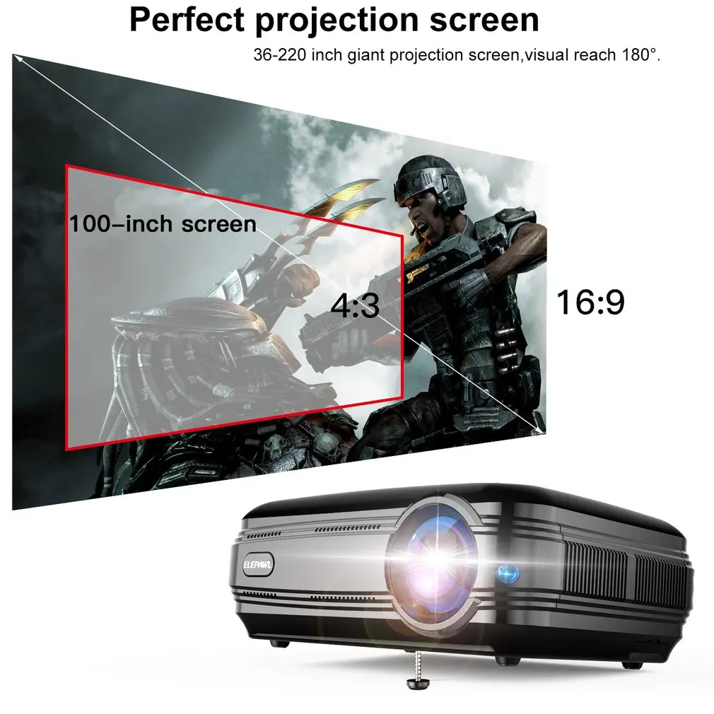 Elepawl 720P ЖК-видеопроектор 3200 лм мультимедийный домашний кинотеатр проектор