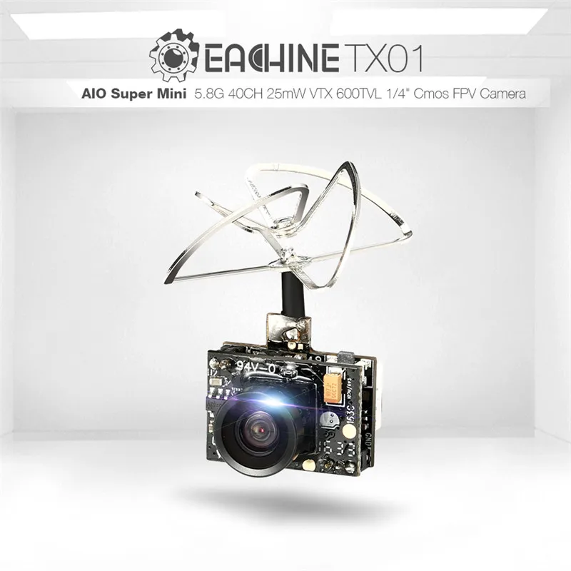 Eachine TX01 супер мини AIO 5,8G 40CH 25MW VTX 600TVL 1/4 Cmos FPV передатчик