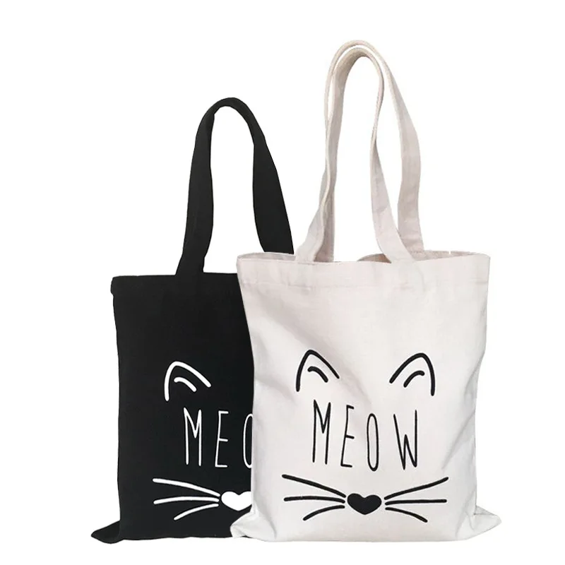 100pcs /lot Christmas shopping bag Canvas reusable grocery tote big foldable striped cotton bags cute cat print sac shopping 100pcs /lot Christmas shopping bag Canvas reusable grocery tote big foldable striped cotton bags cute cat print sac shopping