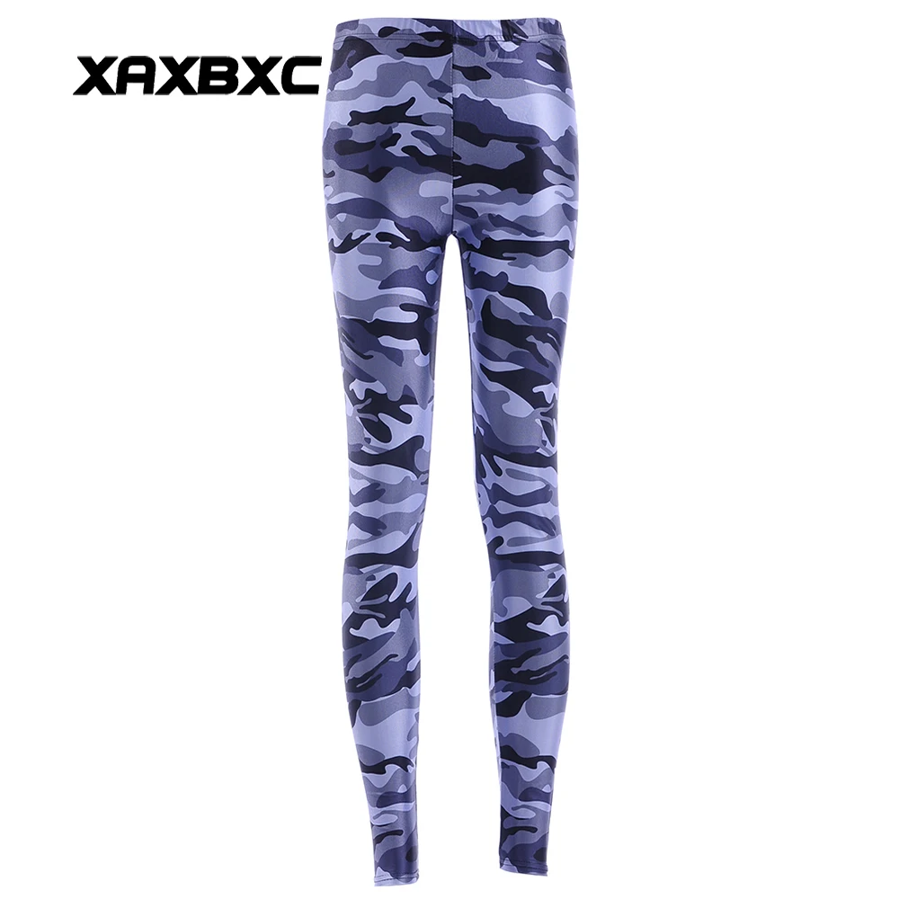 3883 Girl Army ocean camouflag CAMO pirate Printed Elastic Slim GYM