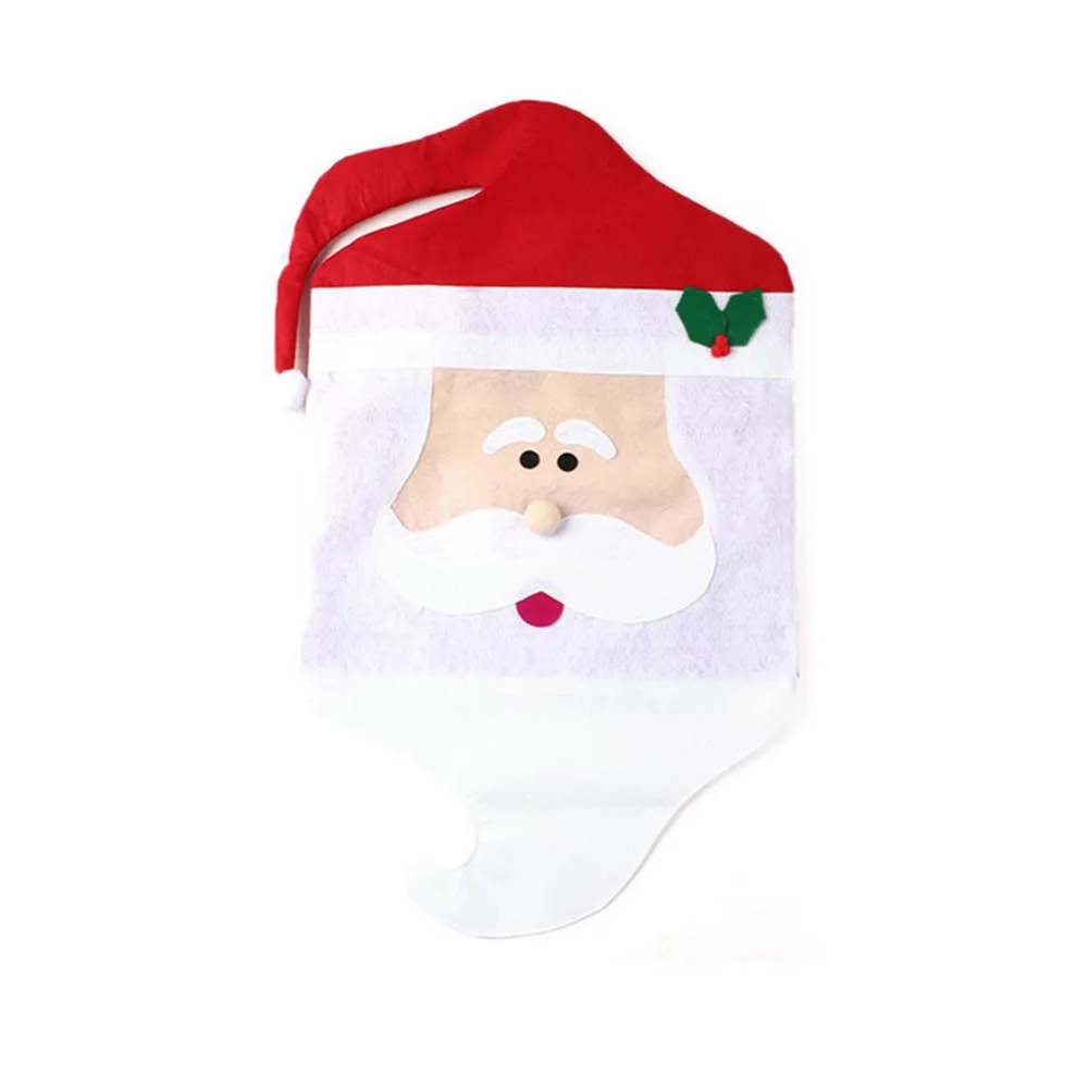 2017 Christmas Party Decoration Santa Claus Dining Chair Back Cover Cartoon Couple Antimacassar Decorations For