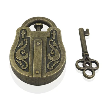 

Educational Vintage Metal Cast God Lock Key Puzzle Toy EQ Mind Brain Teaser Kid Gift Intellectual For Children Adult 1PCS