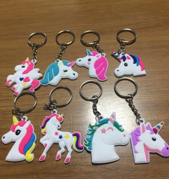 

New 100 pcs Wholesale Mix unicorn Cartoon PVC Key Chain For Best Gift H-7