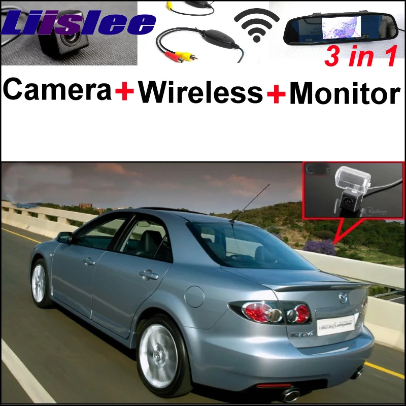 

3 in1 Special Rear View Reversing Camera + Wireless Receiver + Mirror Monitor DIY Parking System For Mazda 6 Mazda6 2002~2008
