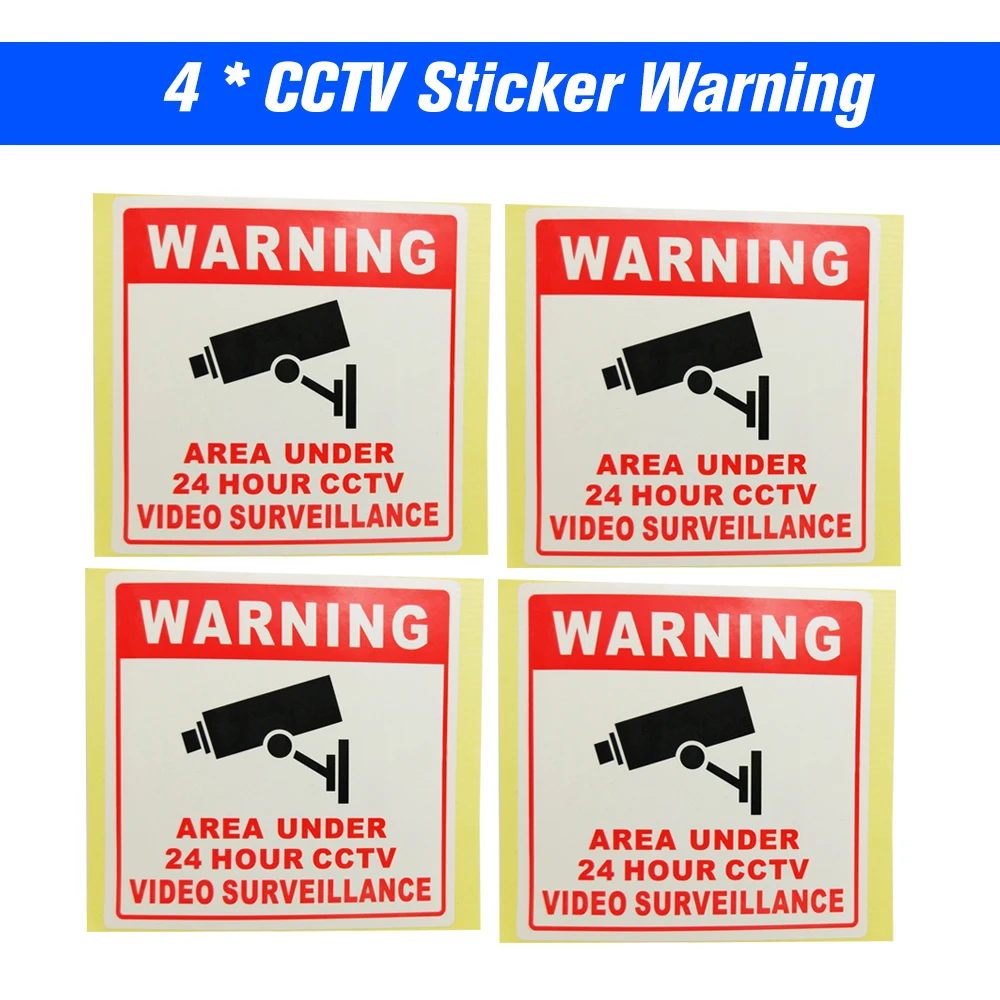 

NEW 4pcs/lot Safurance Waterproof Sunscreen PVC Home CCTV Video Surveillance Alarm Sticker 24 Hour Monitor Warning Decal Signs