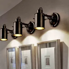 Artpad Американский винтажный настенный светильник для картин из кованого железа E27 Светодиодный светильник с черным точечным светильником