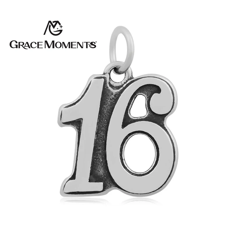 

5pc/lotGRACE MOMENTS Stainless Steel Charm Numbers of 16 18 21 30 40 50 60 Charm For DIY Jewelry Accessories Gift Making