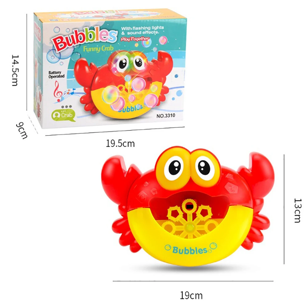 Игрушка для ванны в виде краба, игрушечный светильник с мультипликационным принтом, забавная игрушка для вспенивания, машина для подачи воды с пузырьками для маленьких мальчиков и девочек