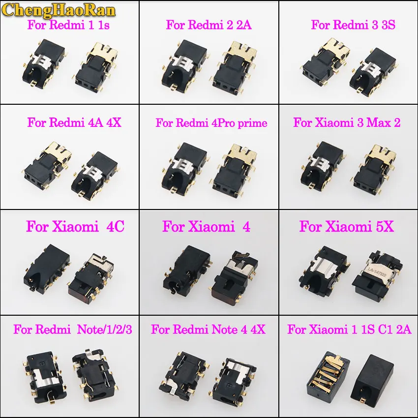 ChengHaoRan разъем для наушников аудиоразъем Xiaomi 3/4/4C/5X Redmi note/1/2/3/4X 1S 2 2A 3 3S 4A 4X 4PRO