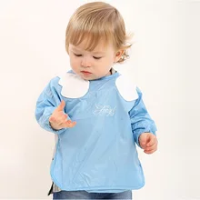 Новые детские слюнявчики bebe, милые крылья ангела, водонепроницаемые детские вещи, унисекс, одежда для кормления детей, голубая Легкая сушка с длинными рукавами