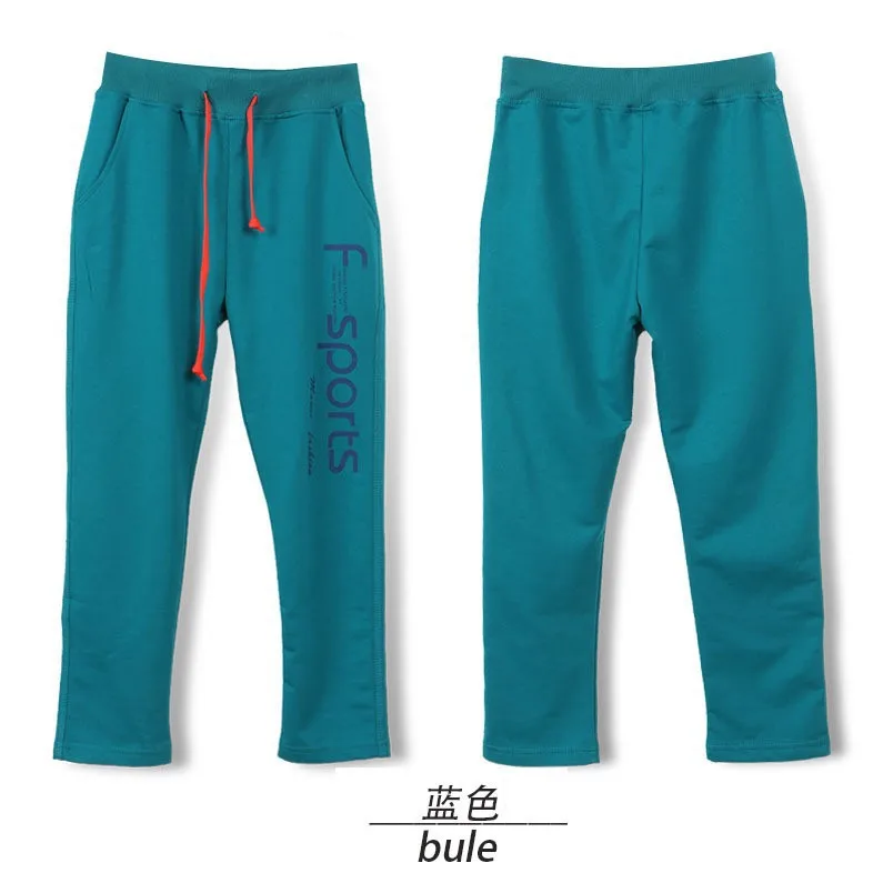 FREE SHIPPING kids boys sports pants letter print boys trousers BLUE 3