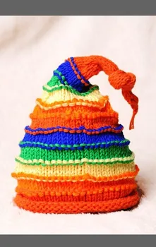 

free shipping, newborn hat , knitting baby beanie caps , cute pointy elf hats- newborn knitting Photography props size:0-1m,3-4m