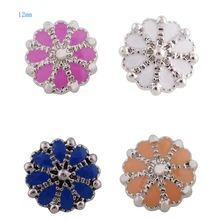 10 шт./лот Partnerbeads 4 вида цветов Золотой металлический 12 мм Кнопка 12 мм кнопочный браслет ювелирные изделия ks8027-s