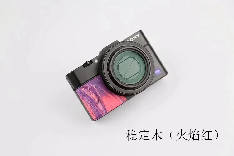 Деревянная рукоятка для замены камеры sony RX100 II III VI RX100VII RX100M3 RX100M4 RX100M5 RX100M6 RX100M7 с лентой - Цвет: red