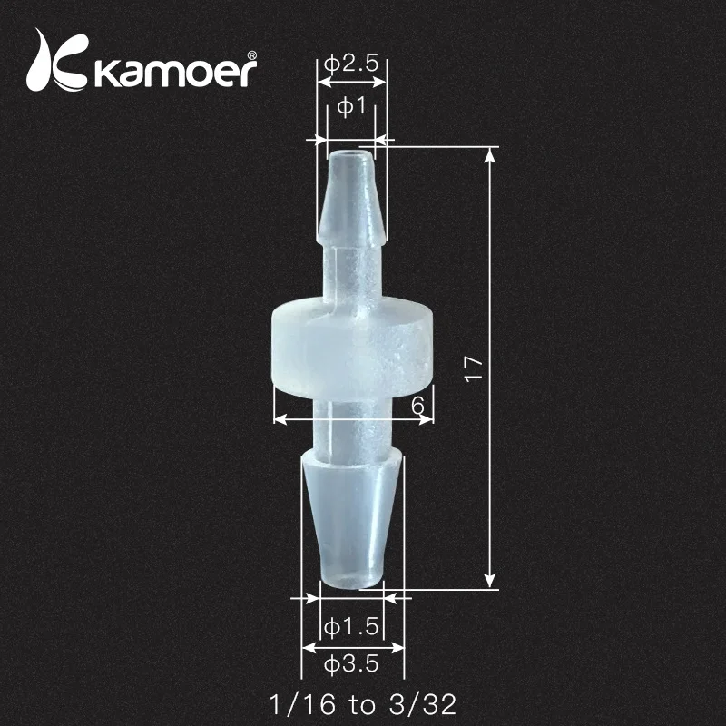 Kamoer PP трубчатый соединитель для перистальтического насоса водяного шланга для шланга силиконовая трубка Linker соединительная трубка 30 шт - Цвет: 1-16 to 3-32