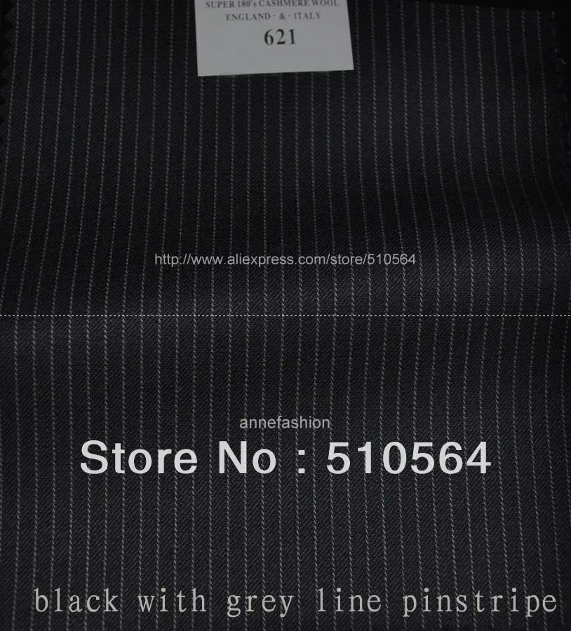 

Free shipping 150s 100% worsted wool Custom made suit Men black with grey pinstripe Suit Three pieces Suit(jacket+pant+vest )