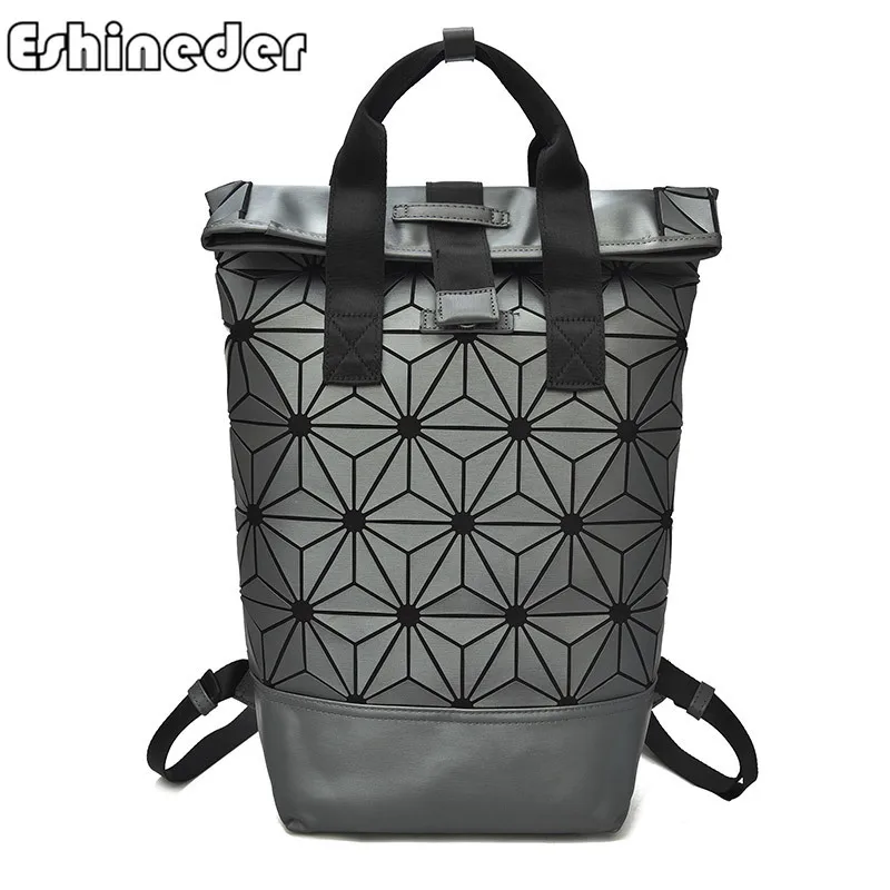 

Luxury Women Backpack Leather Shoulder School Bags For Girls Geometry Pattern Female Knapsack Elegant Lady Large Capacity