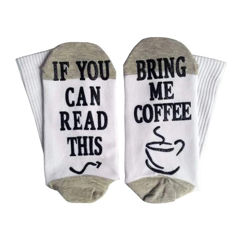 Coffee Socks /"IF YOU CAN READ THIS BRING ME COFFEE/" funny ankle socks