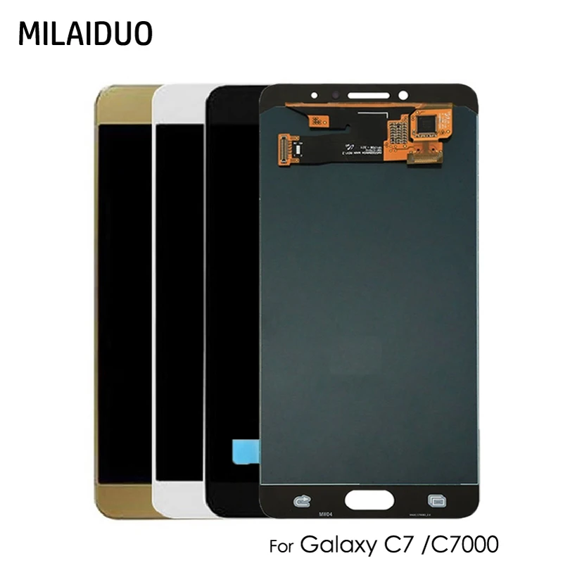 

Super AMOLED For SAMSUNG Galaxy C7 C7000 LCD Display OLED Touch Screen Digitizer Assembly Replacement Black White Gold 5.7''