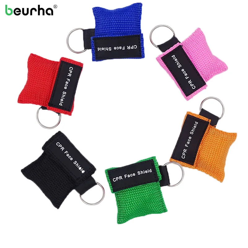 

New CPR Resuscitator mouth Mask Keychain Emergency Face Shield First Aid Cardio Pulmonary Resuscitation CPR-Masks Health Care
