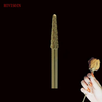 

HIVISOIN- 4pcs-Carbide Nail Drill Bit - Small Cone Bit - (60090070) Gold